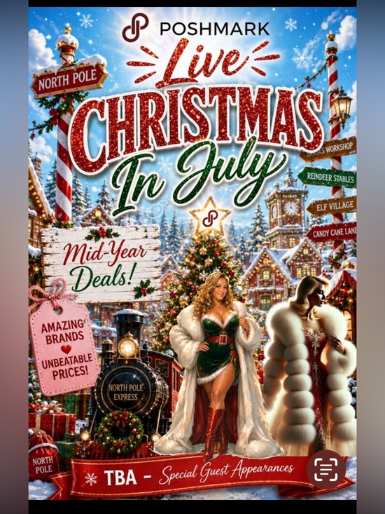 Handbags - Live Christmas In July Flyer. Starring Amber and Sandra